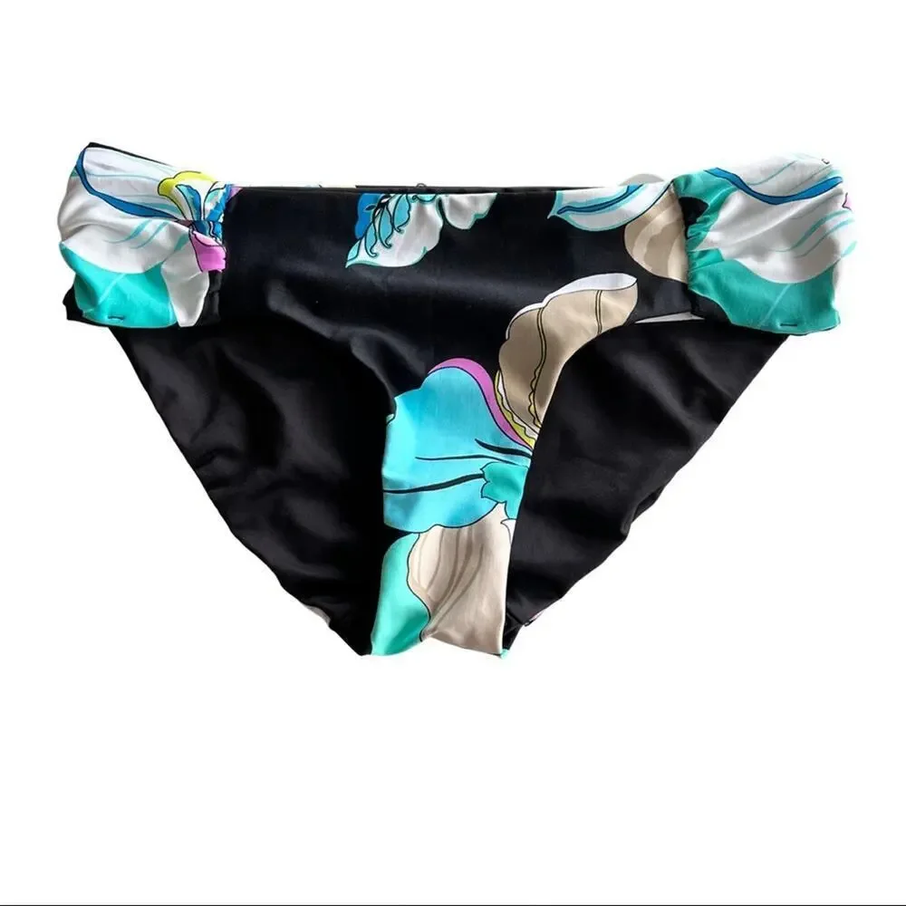 Trina Turk Flora Shirred Side Bikini Bottoms
